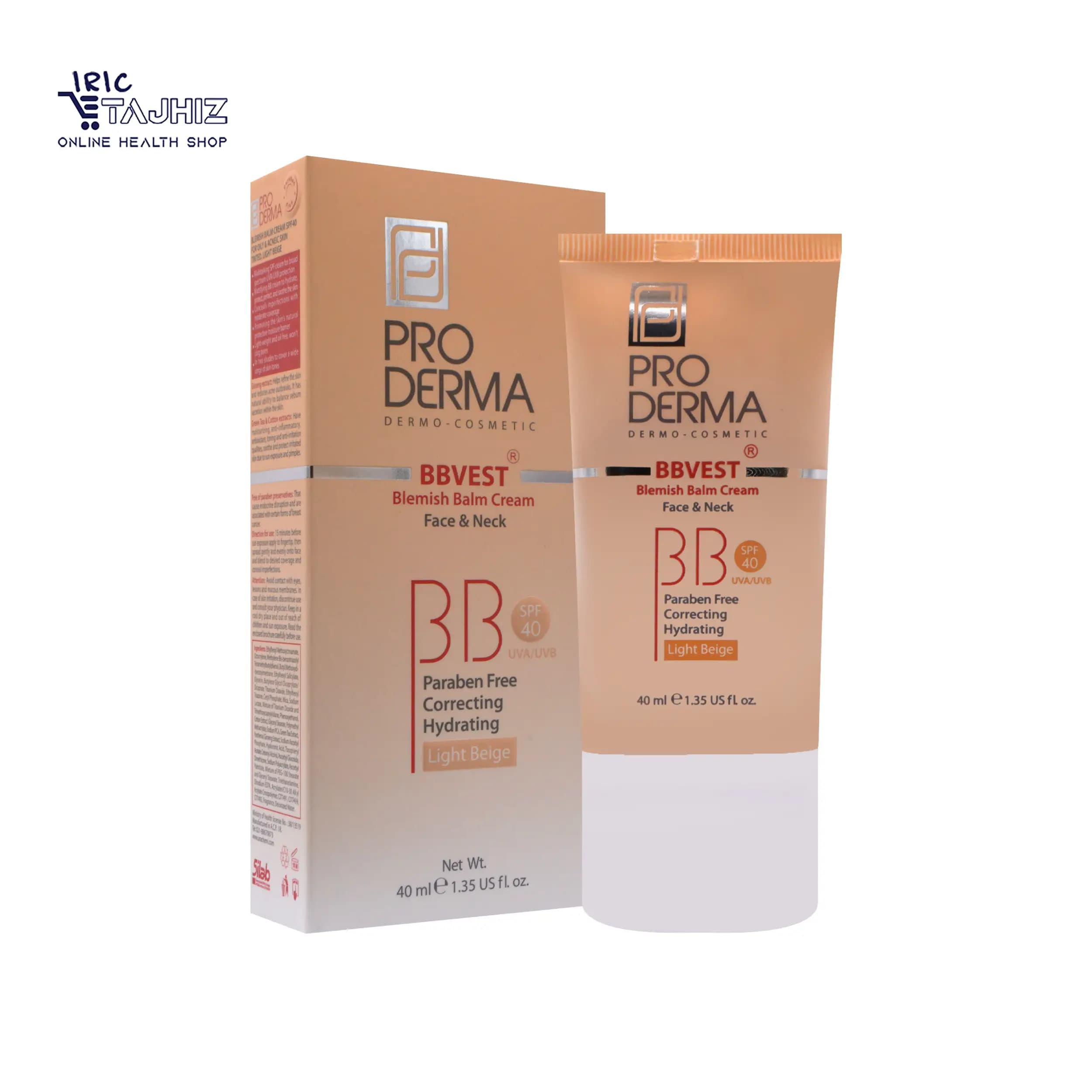 بی بی کرم پوست چرب و جوشدار پرودرما SPF40 بژ روشن — تصویر ۲