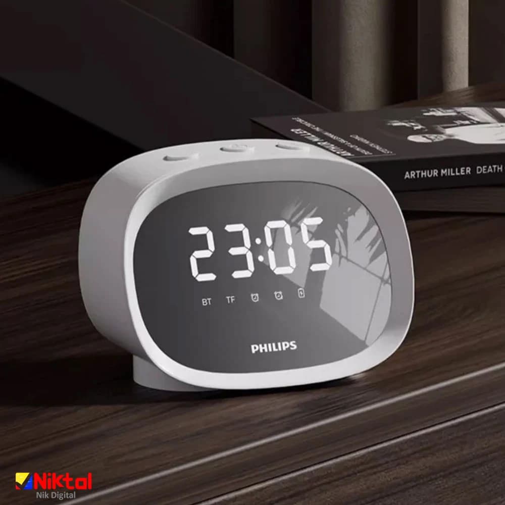 اسپیکر هوشمند بلوتوثی ساعت دار مدل Philips TAS2909 | با ساعت زنگ‌دار و نمایشگر آینه‌ای — تصویر ۲