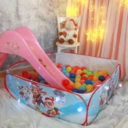 استخر توپ کودک مدل النا چهارضلعی طرح سگهای نگهبان یک متر در یک متر با پارچه بنری — تصویر ۲