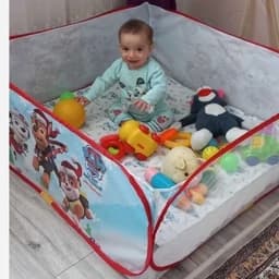 استخر توپ کودک مدل النا چهارضلعی طرح سگهای نگهبان یک متر در یک متر با پارچه بنری — تصویر ۵
