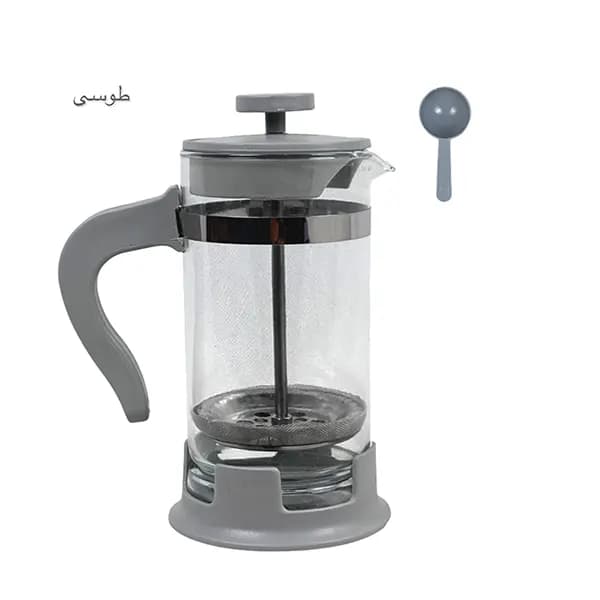 فرنچ پرس دسته رنگی 450 میل شفاف — تصویر ۷