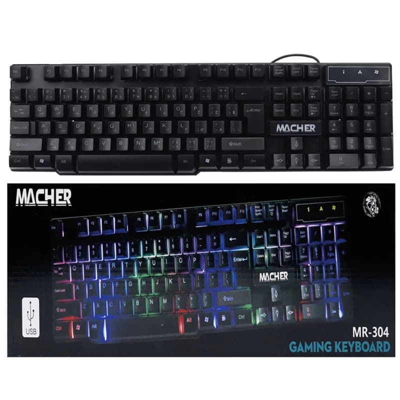 کیبورد باسیم گیمینگ مچر مدل MR-304 — تصویر ۳