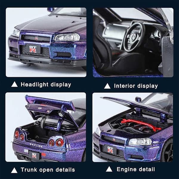 ماکت ماشین فلزی مدل Nissan Skyline GTR R34 — تصویر ۸