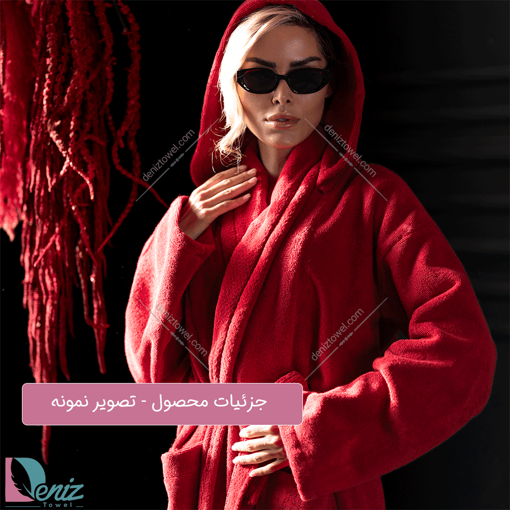 حوله تن پوش بلو طرح ماکرو رنگ بنفش تیره — تصویر ۳