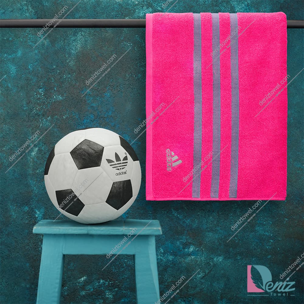 حوله ورزشی adidas صورتی خاکستری بزرگ