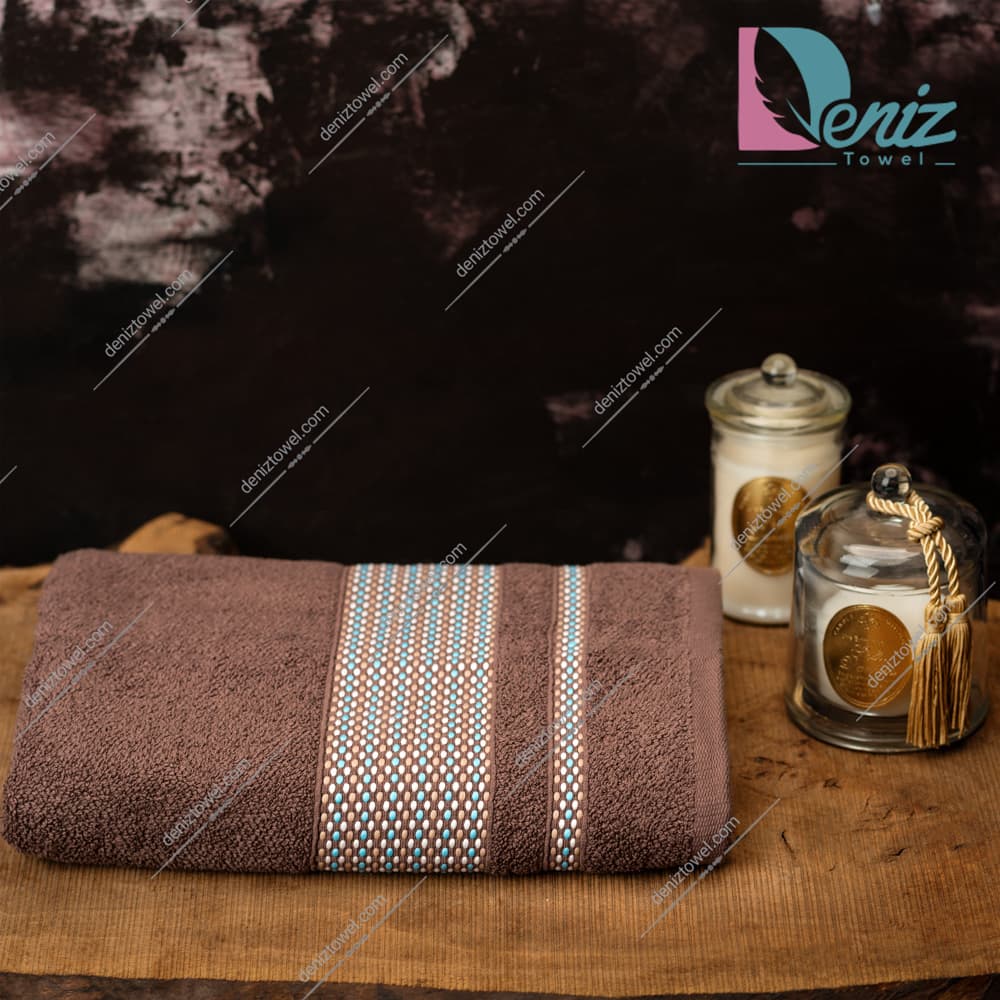 حوله استخری طرح حاشیه ژاکارد قهوه ای