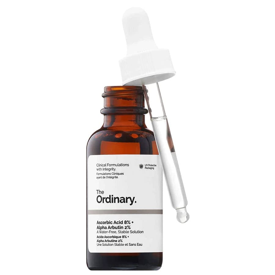 سرم روشن کننده پوست و ضدلک اوردینری حاوی اسکوربیک اسید8% و آلفا آربوتین2% حجم 30 میل — تصویر ۲