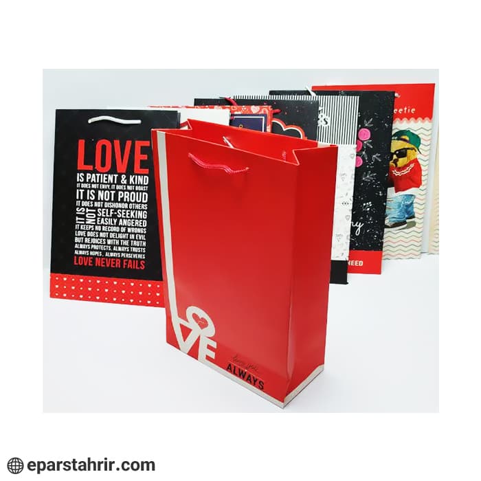 پاکت کادویی آذین متوسط سایز 4 (20*32)(بسته 12 عددی)