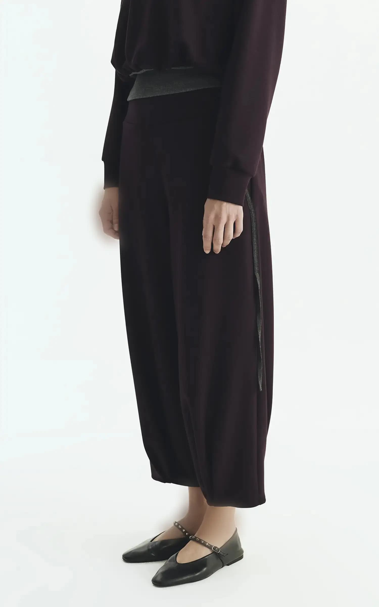 شلوار زنانه بنفش تیره آزاد با جیب جانبی ROMAN کد K2722005 — تصویر ۳