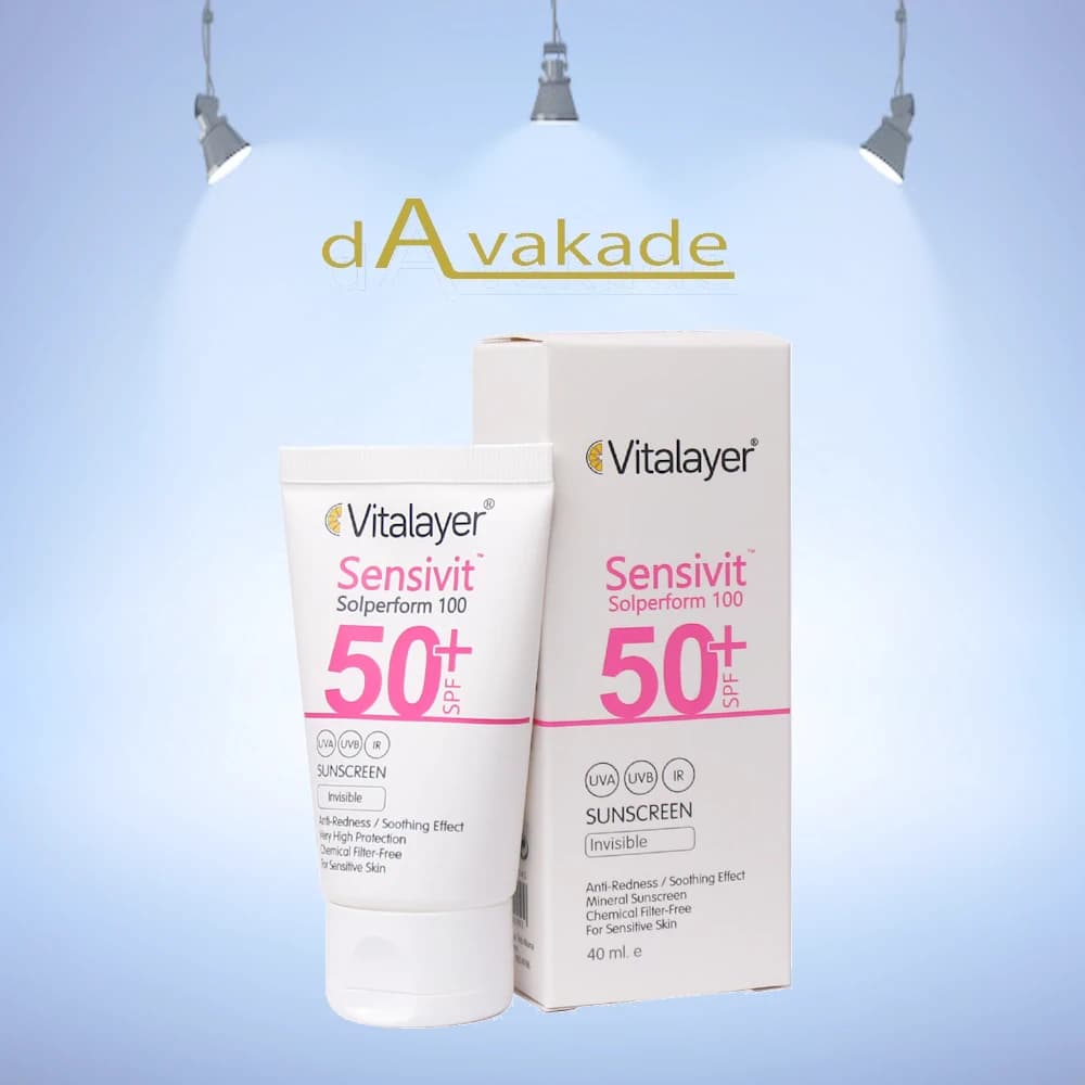 کرم ضد آفتاب SPF50+ پوست حساس بژ طبیعی ویتالایر VITALAYER