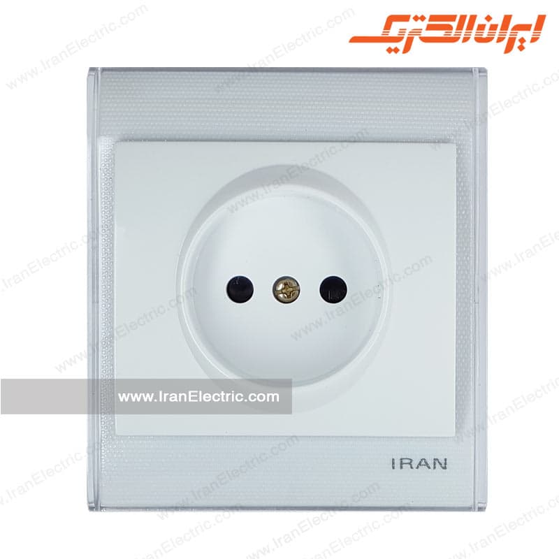 پریز برق ساده ایران ترنسپرنت سفید