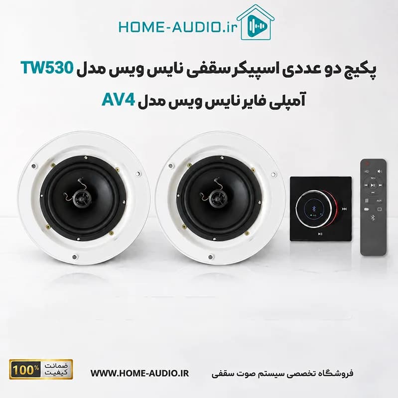 پکیج اسپیکر سقفی نایس ویس مدل TW530 به همراه آمپلی فایر AV4 — تصویر ۲