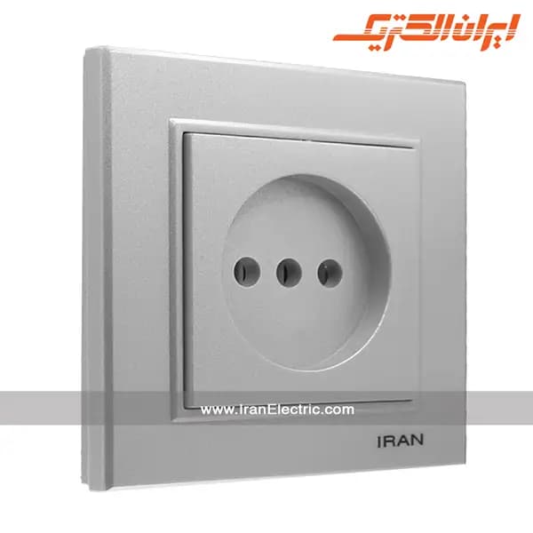 پریز برق ساده برلیان نقره ای
