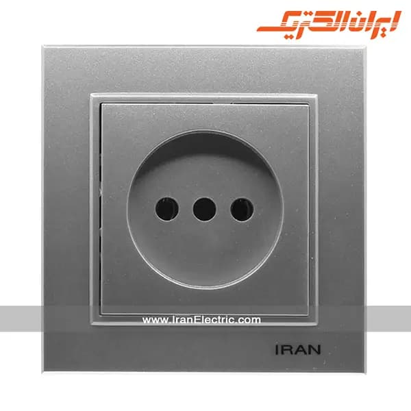 پریز برق ساده برلیان نقره ای — تصویر ۲