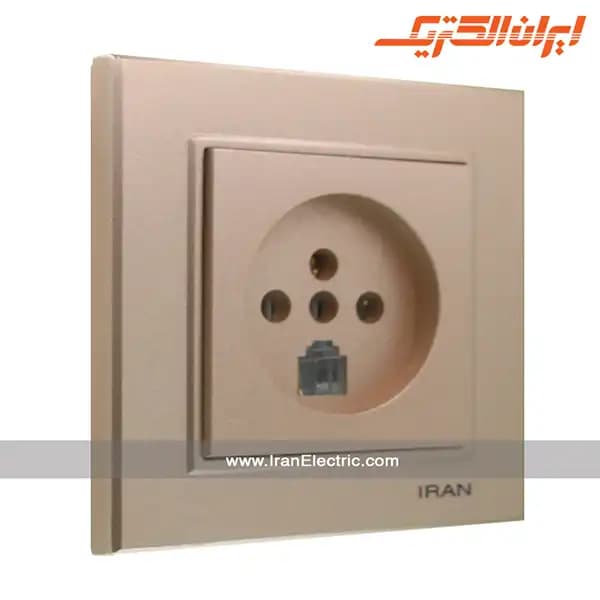 پریز تلفن دوکاره برلیان بژ