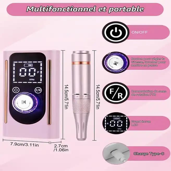 سوهان شارژی ناخن پرماست PERMUST مدل 13-in-1 — تصویر ۲