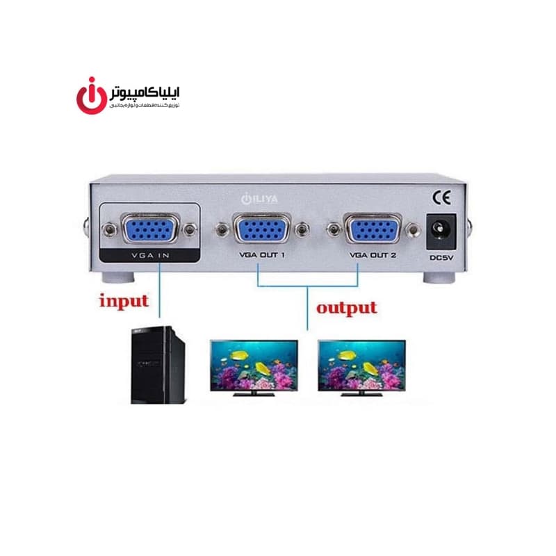 اسپلیتر 1 به 2 درگاه VGA دی نت مدل MT-VIKI 2502 — تصویر ۳
