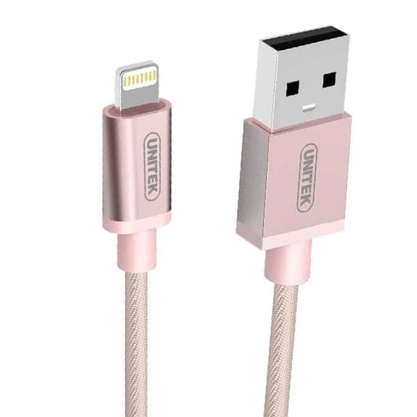 کابل دیتا و شارژ لایتنینگ 1 متری یونیتک مدل Y-C499ARG