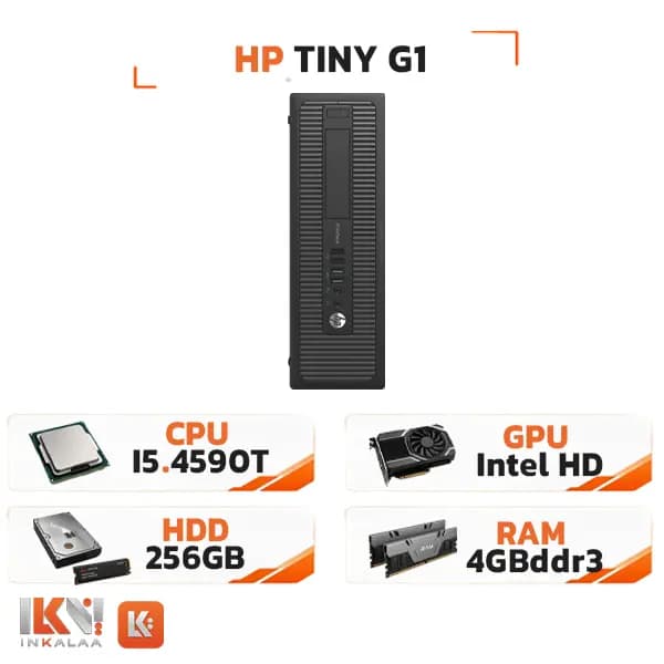 تاینی کیس استوک HP مدل EliteDesk 800 G1 Tiny پردازنده Intel Core i5-4590T حافظه DDR3 4GB هارد 256GB — تصویر ۶