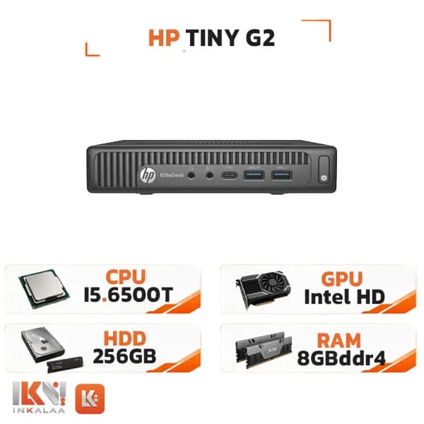تاینی کیس استوک HP مدل EliteDesk 600/800 G2 Tiny پردازنده Intel Core i5-6500T حافظه DDR4 8GB هارد 256GB — تصویر ۲