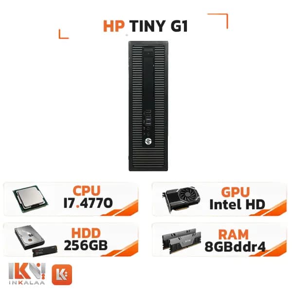 مینی کیس استوک HP مدل EliteDesk 600/800 G1 پردازنده Intel Core i7-4770 حافظه DDR4 8GB هارد 256GB — تصویر ۵