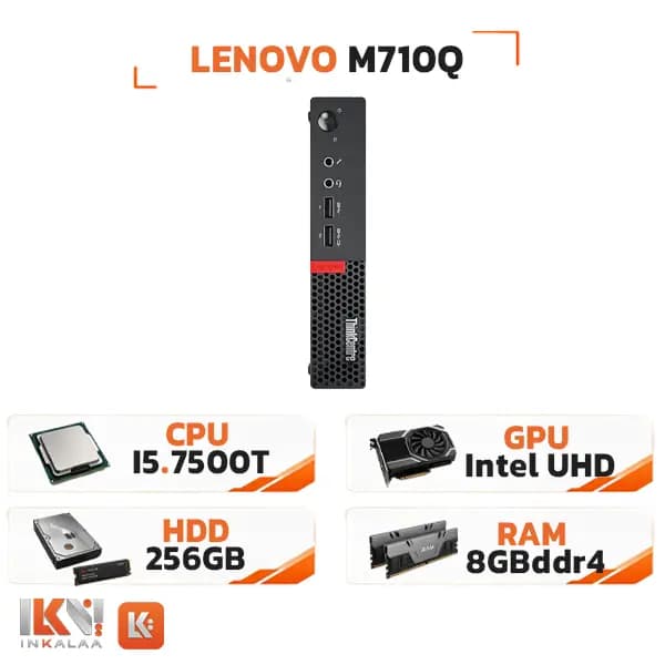 تاینی کیس استوک لنومدل ThinkCentre M710q Tiny پردازنده Intel Core i5-7500T حافظه DDR4 8GB هارد 256GB — تصویر ۲