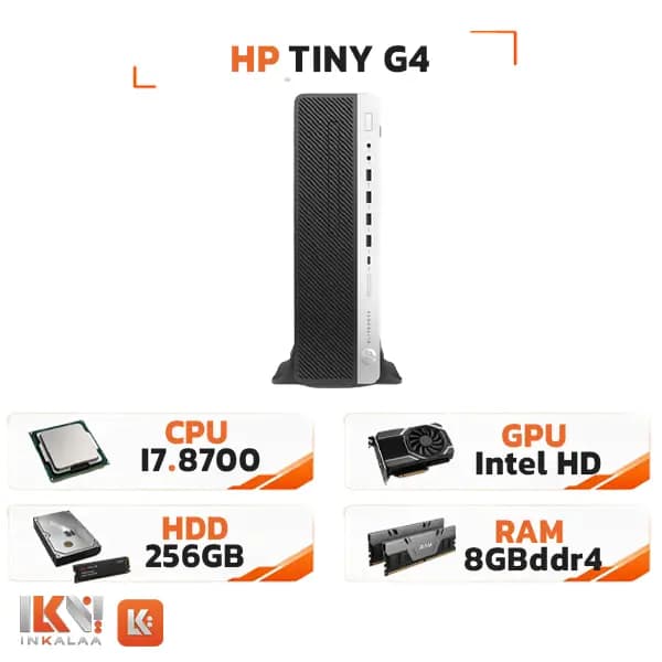 مینی کیس استوک HP مدل EliteDesk 800 G4 پردازنده Intel Core i7-8700 حافظه DDR4 8GB هارد 256GB — تصویر ۳