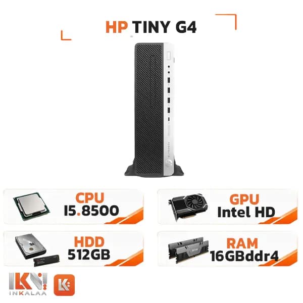 مینی کیس استوک HP مدل EliteDesk 800 G4 پردازنده Intel Core i5-8500 حافظه DDR4 16GB هارد 512GB — تصویر ۴