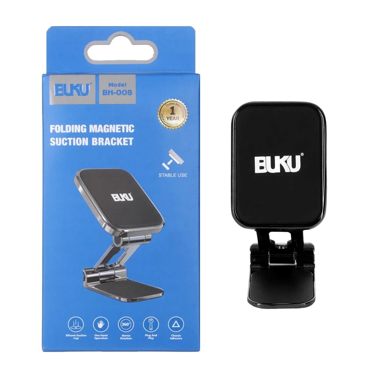 هولدر گوشی موبایل مگنتی پایه دار BUKU مدل BH-008 – مشکی – MMS