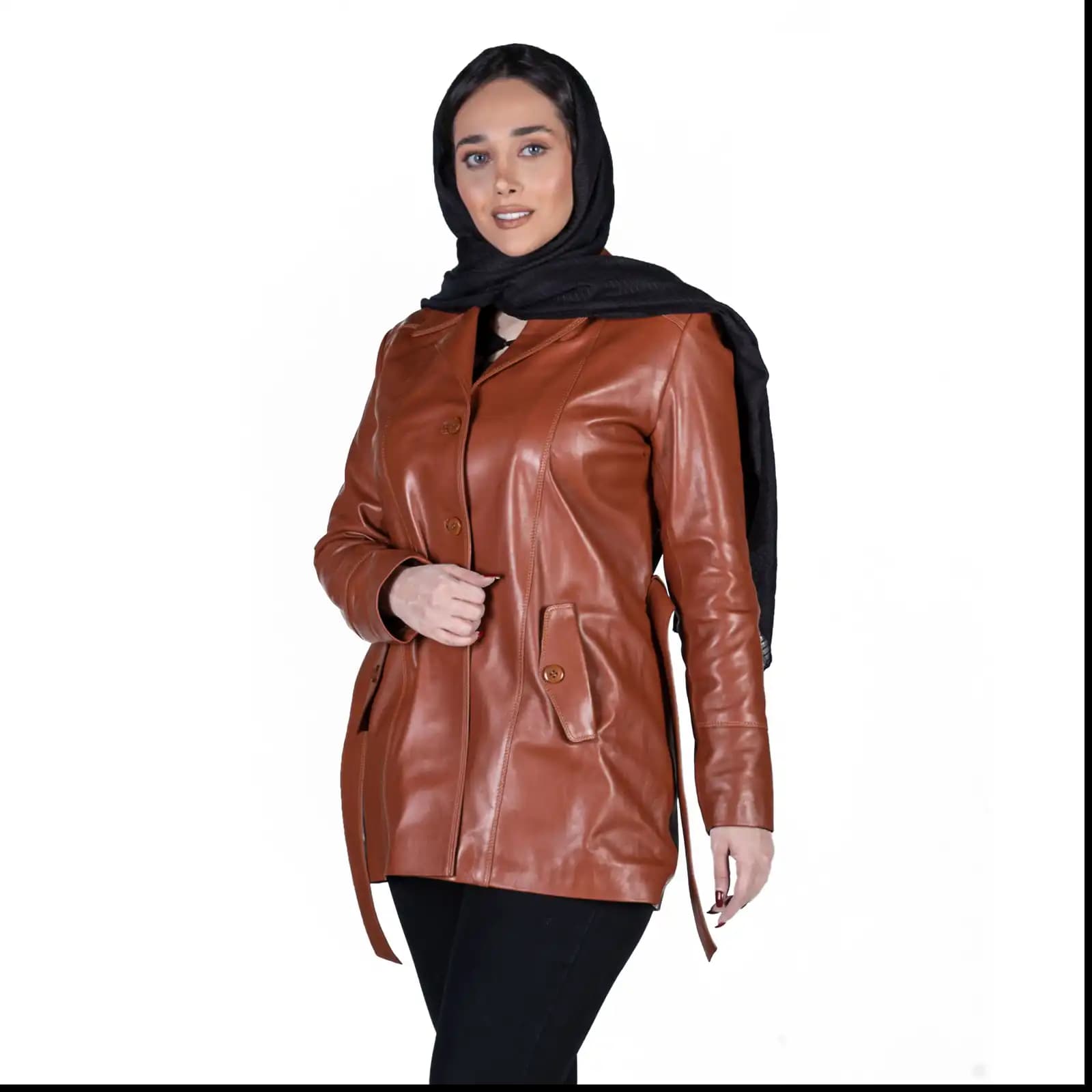 پالتو چرم زنانه 2308J — تصویر ۴
