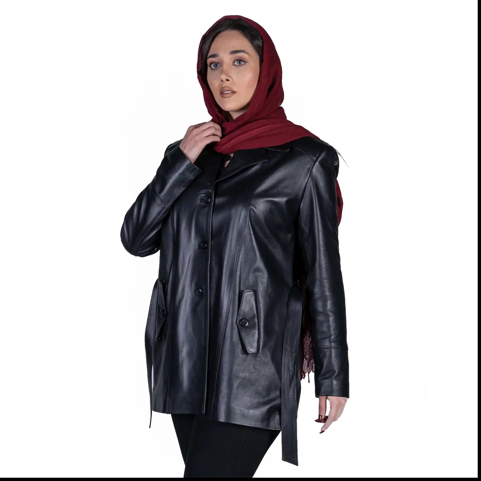 پالتو چرم زنانه 2308J — تصویر ۲