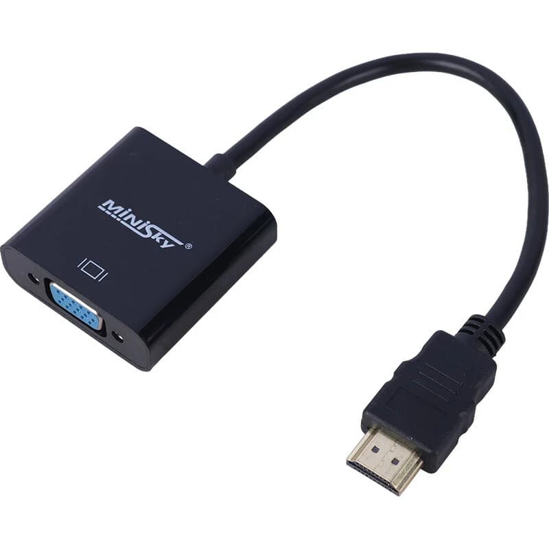 تبدیل HDMI به VGA مینی اسکای + کابل صدا و کابل Micro USB