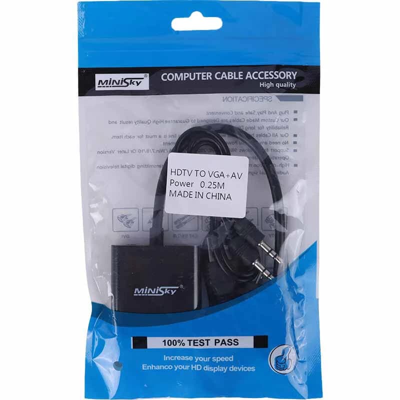 تبدیل HDMI به VGA مینی اسکای + کابل صدا و کابل Micro USB — تصویر ۴