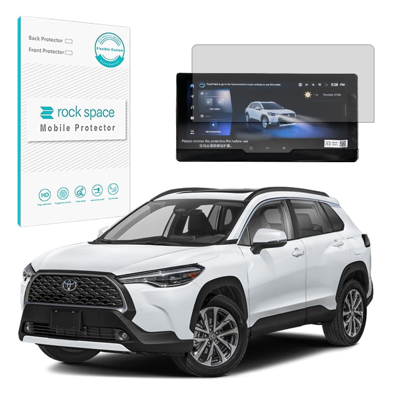 محافظ مانیتور تویوتا کرولا کراس هیبرید 2024 (Toyota corolla cross hybrid 2024) مدل نانو هیدروژل شفاف برند راک اسپیس