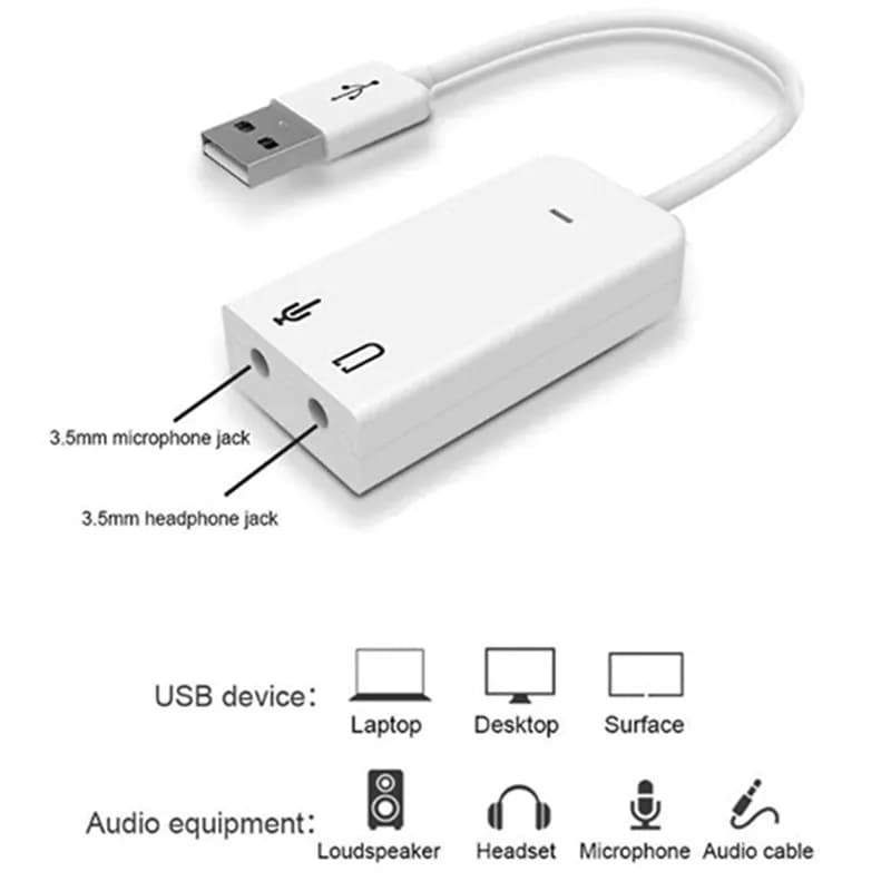 کارت صدا اکسترنال USB مدل Sound Adapter 7.1 — تصویر ۳