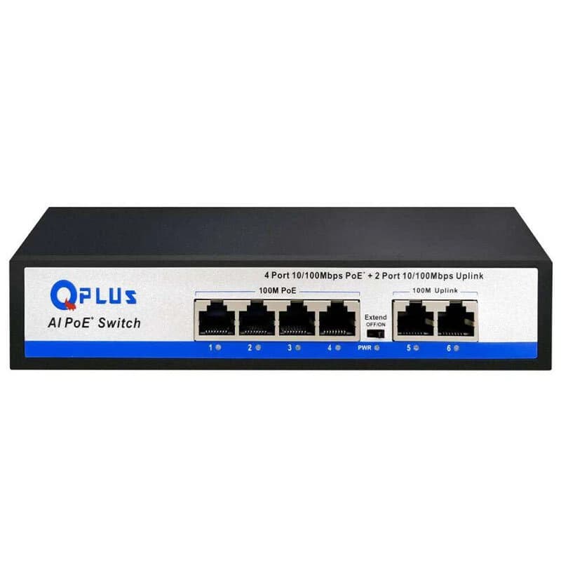 سوییچ 4 پورت POE کیو پلاس PL-P4002