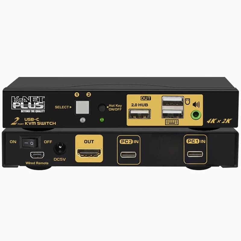 سوییچ KVM اتوماتیک دو پورت کی نت پلاس KP-C622