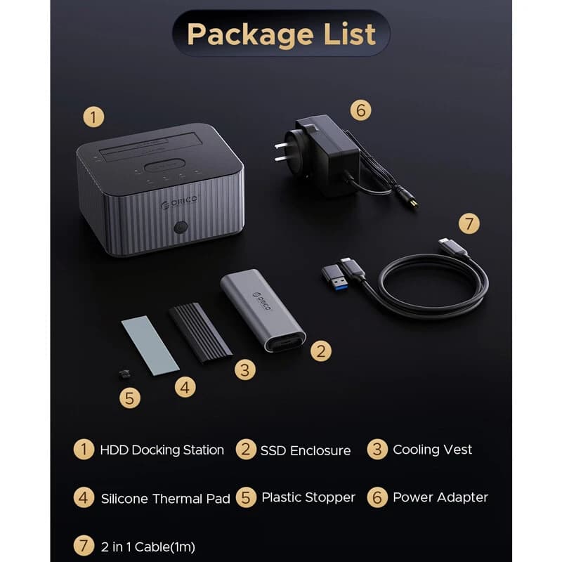 داک M.2 و هارد 2 سینی اوریکو IT28E-C Type-C — تصویر ۶