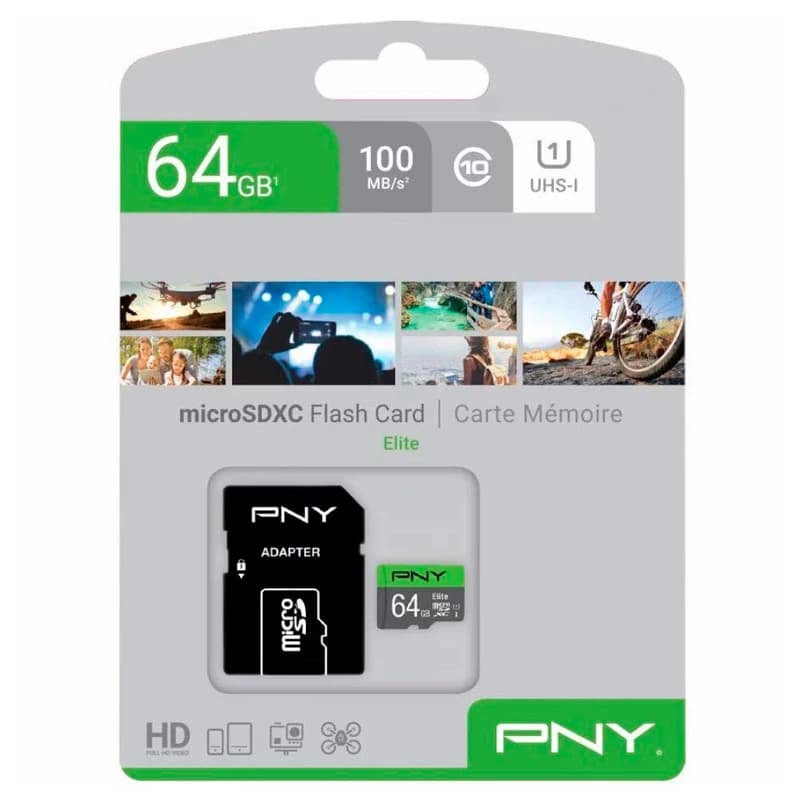 رم میکرو 64 گیگ پی ان وای PNY Elite U1 C10 100MB/s + خشاب