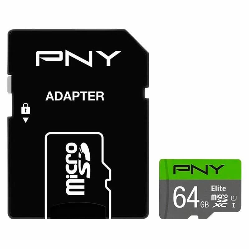 رم میکرو 64 گیگ پی ان وای PNY Elite U1 C10 100MB/s + خشاب — تصویر ۲
