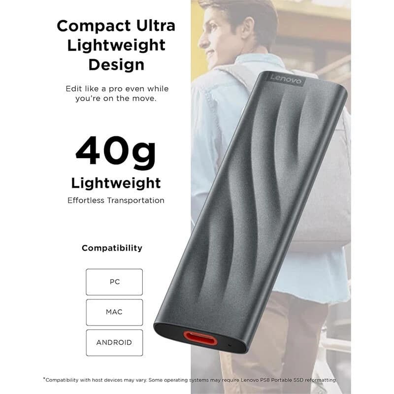 حافظه اکسترنال SSD لنوو Lenovo PS8 512GB — تصویر ۵