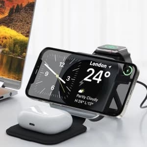 هولدر شارژر وایرلس تاشو لِوِلو مدل LVLTF31WCBK — تصویر ۲