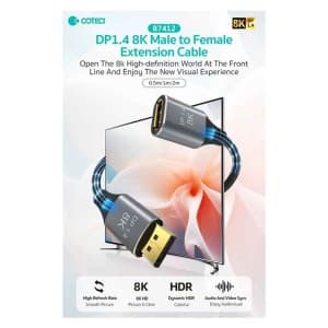کابل افزایش طول پورت Display کوتتسی مدل 87412 نیم متری — تصویر ۷