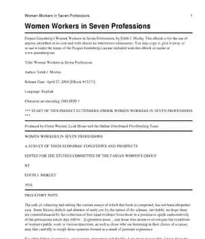 دانلود کتاب Women workers in seven professions a survey of their economic conditions and prospects – بررسی شرایط و چشم…