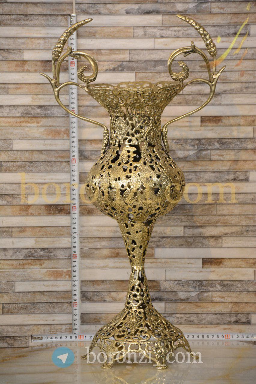 گلدان برنزی کاپ دسته گندمی
