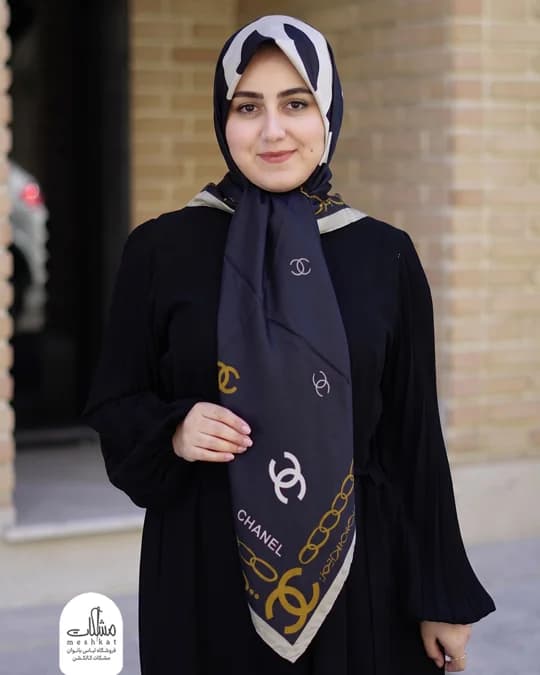 روسری ابریشم توییل وارداتی طرح چنل