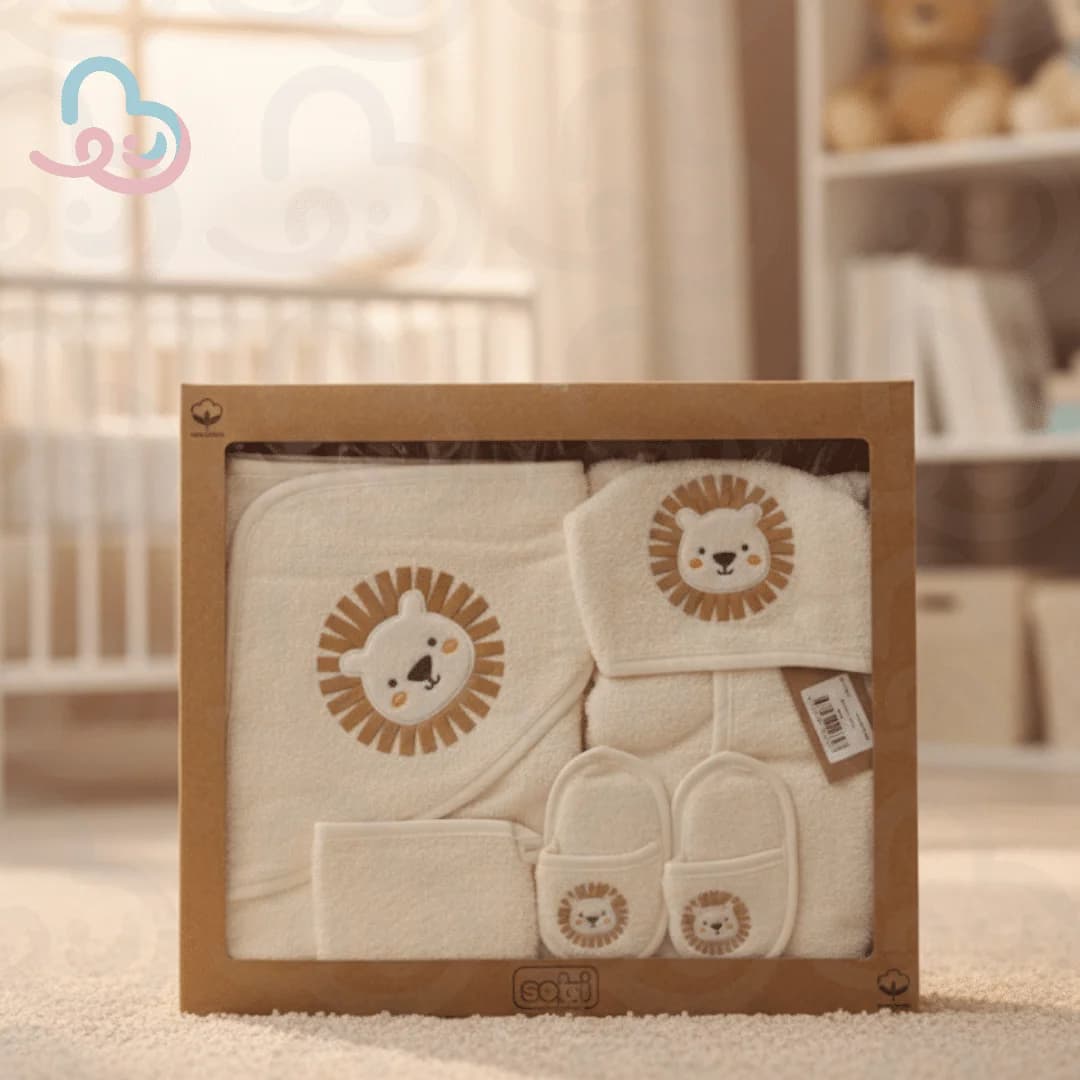 سرویس حوله ۴تیکه طرح شیر Sebi ۰۰۱-۱۳۳-۹
