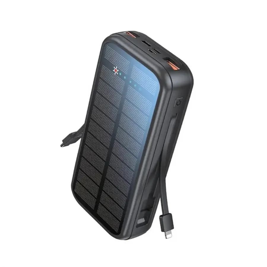 پاوربانک خورشیدی 20000 گرین لاین Green Lion PD20W Solar 2 GNPDSOLPB20 توان 20 وات و کابل متصل — تصویر ۲