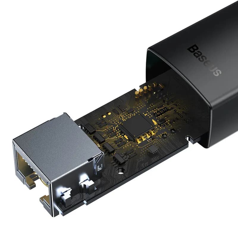 کابل تبدیل Type C به LAN بیسوس Baseus RJ45 LAN Port WKQX000201 100Mbps — تصویر ۵