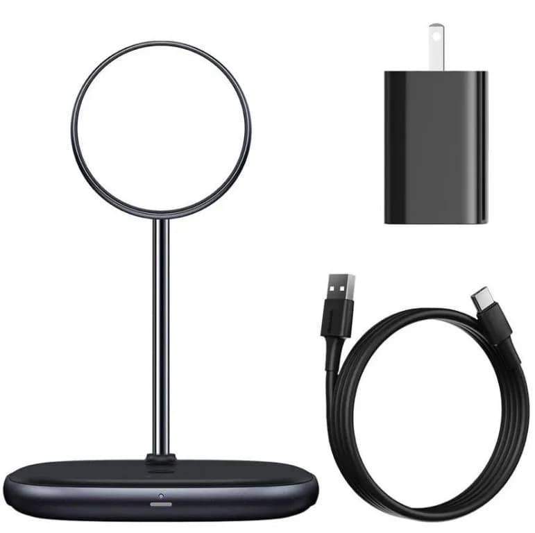 پایه نگهدارنده مگنتی و شارژر وایرلس بیسوس Baseus Swan 2-in-1 Wireless Magnetic Charger 20W WXSW-C01
